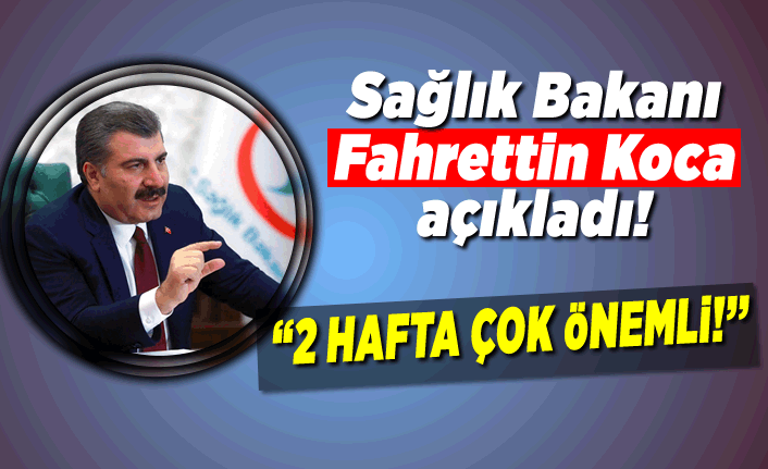 Sağlık Bakanı Fahrettin Koca açıkladı! ''2 hafta çok önemli!''