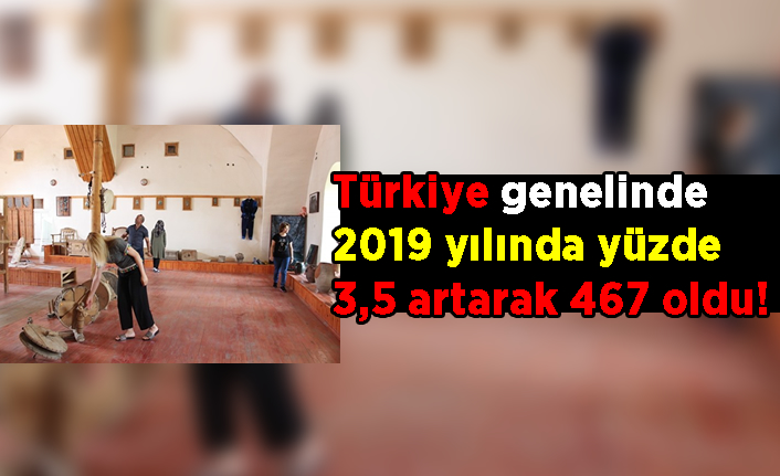 Türkiye genelinde 2019 yılında yüzde 3,5 artarak 467 oldu!