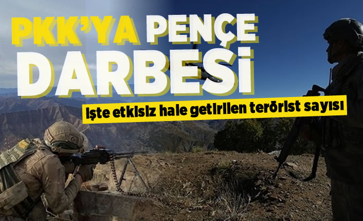 PKK'ya pençe darbesi! İşte etkisiz hale getirilen terörist sayısı!