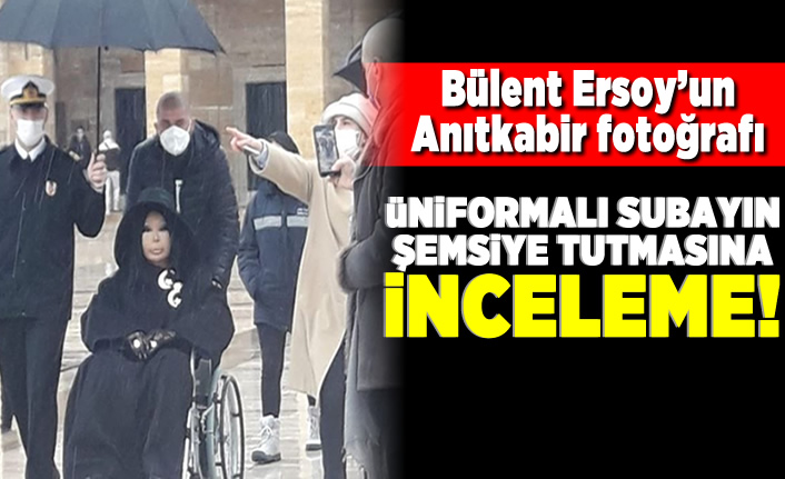 Bülent Ersoy'un Anıtkabir fotoğrafı Üniformalı Subayın şemsiye tutmasına inceleme!