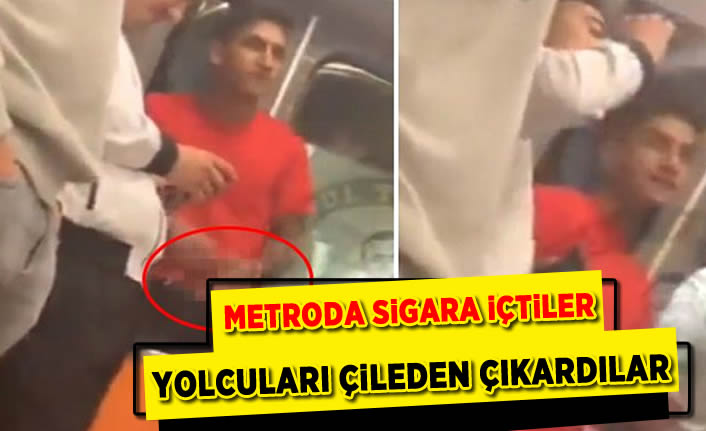 Metroda sigara içen 2 kişinin rahat tavırları diğer yolcuları çileden çıkardı