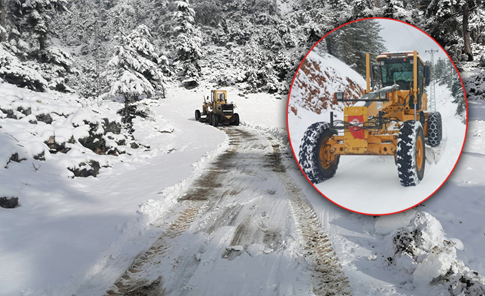Kahramanmaraş’ın yüksek kesimlerinde karla mücadele çalışmaları devam ediyor